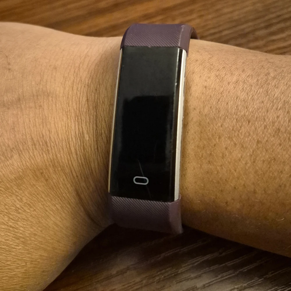 Smart Fitness Tracker with Heart Rate Monitor - Black